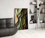 Wood Grain and Leaf Layers Organic Glass Wall Art