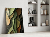 Wood Grain and Leaf Layers Organic Glass Wall Art