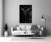 Fallen Angel with Golden Halo Dark Glass Wall Art