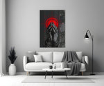 Praying Hands Red Mandala Glass Wall Art