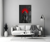 Praying Hands Red Mandala Glass Wall Art
