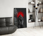 Praying Hands Red Mandala Glass Wall Art