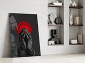 Praying Hands Red Mandala Glass Wall Art