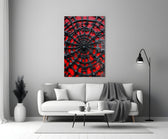 Black Spider Web on Red Gothic Glass Wall Art