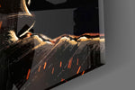 Spartan Helmet Spine Crest Dark Glass Wall Art