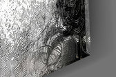 Classical Statue Face on Yellow Pop Art Glass Wall Art