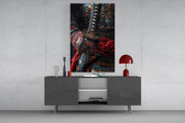 Samurai Katana Hilt and Armour Detail Glass Wall Art