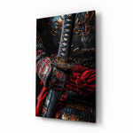 Samurai Katana Hilt and Armour Detail Glass Wall Art