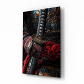 Samurai Katana Hilt and Armour Detail Glass Wall Art