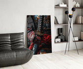 Samurai Katana Hilt and Armour Detail Glass Wall Art