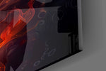 Fire and Silver Koi Yin Yang Glass Wall Art
