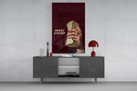 Money Energy Hand with Cash Typography Glass Wall Art