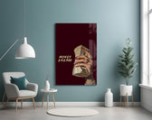 Money Energy Hand with Cash Typography Glass Wall Art