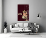 Money Energy Hand with Cash Typography Glass Wall Art