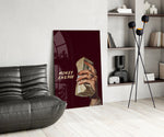 Money Energy Hand with Cash Typography Glass Wall Art