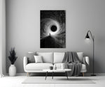 Lone Figure Before the Black Hole Glass Wall Art