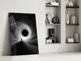 Lone Figure Before the Black Hole Glass Wall Art