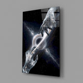 Cosmic Hands Reaching Across a Black Hole Glass Wall Art