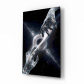 Cosmic Hands Reaching Across a Black Hole Glass Wall Art