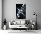 Cosmic Hands Reaching Across a Black Hole Glass Wall Art