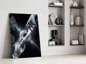 Cosmic Hands Reaching Across a Black Hole Glass Wall Art