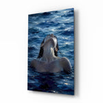 Woman Rising from the Sea Impasto Glass Wall Art