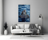 Woman Rising from the Sea Impasto Glass Wall Art