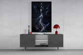 Celestial Mermaid Reaching for a Star Glass Wall Art