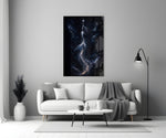 Celestial Mermaid Reaching for a Star Glass Wall Art