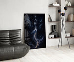 Celestial Mermaid Reaching for a Star Glass Wall Art