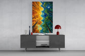 Autumn and Night Forest Swirl Post-Impressionist Glass Wall Art