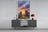 Stonehenge at Sunset Painterly Landscape Glass Wall Art