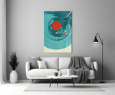 Vinyl Record Koi Pond Surreal Glass Wall Art