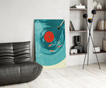 Vinyl Record Koi Pond Surreal Glass Wall Art