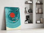 Vinyl Record Koi Pond Surreal Glass Wall Art