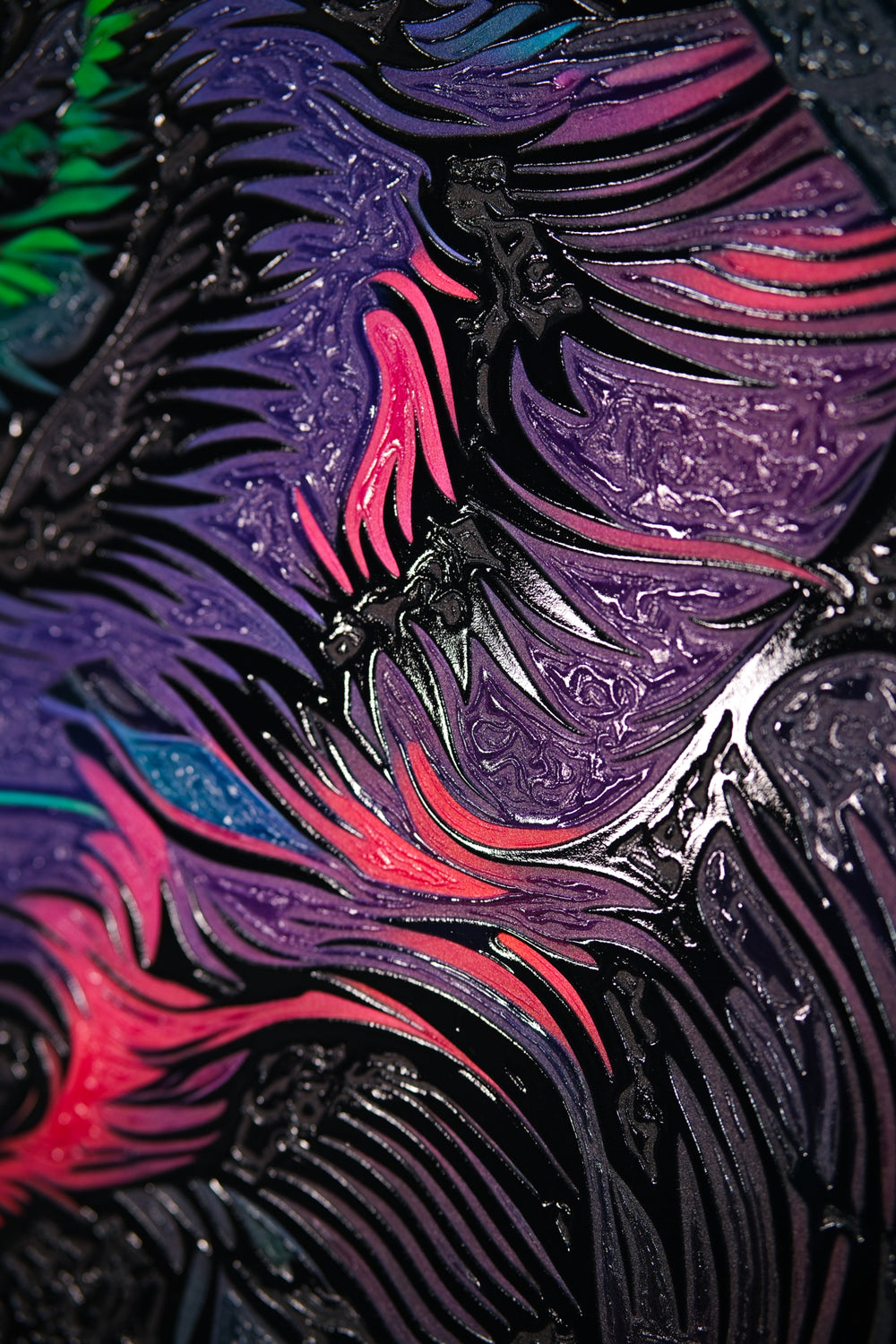 Neon Canopy Alpha — Impresión háptica con relieve 3D + laca de alto brillo