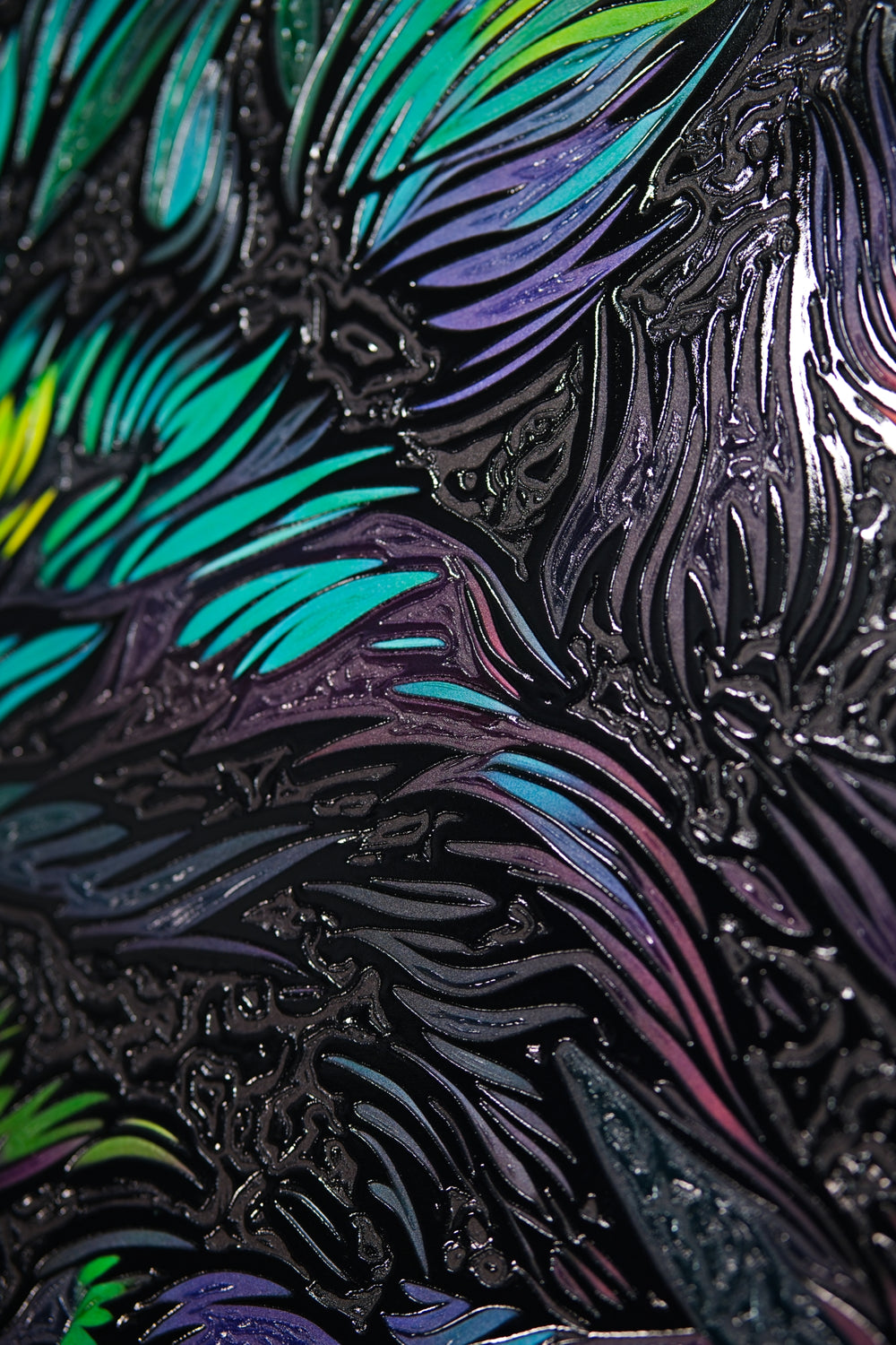 Neon Canopy Alpha — Impresión háptica con relieve 3D + laca de alto brillo