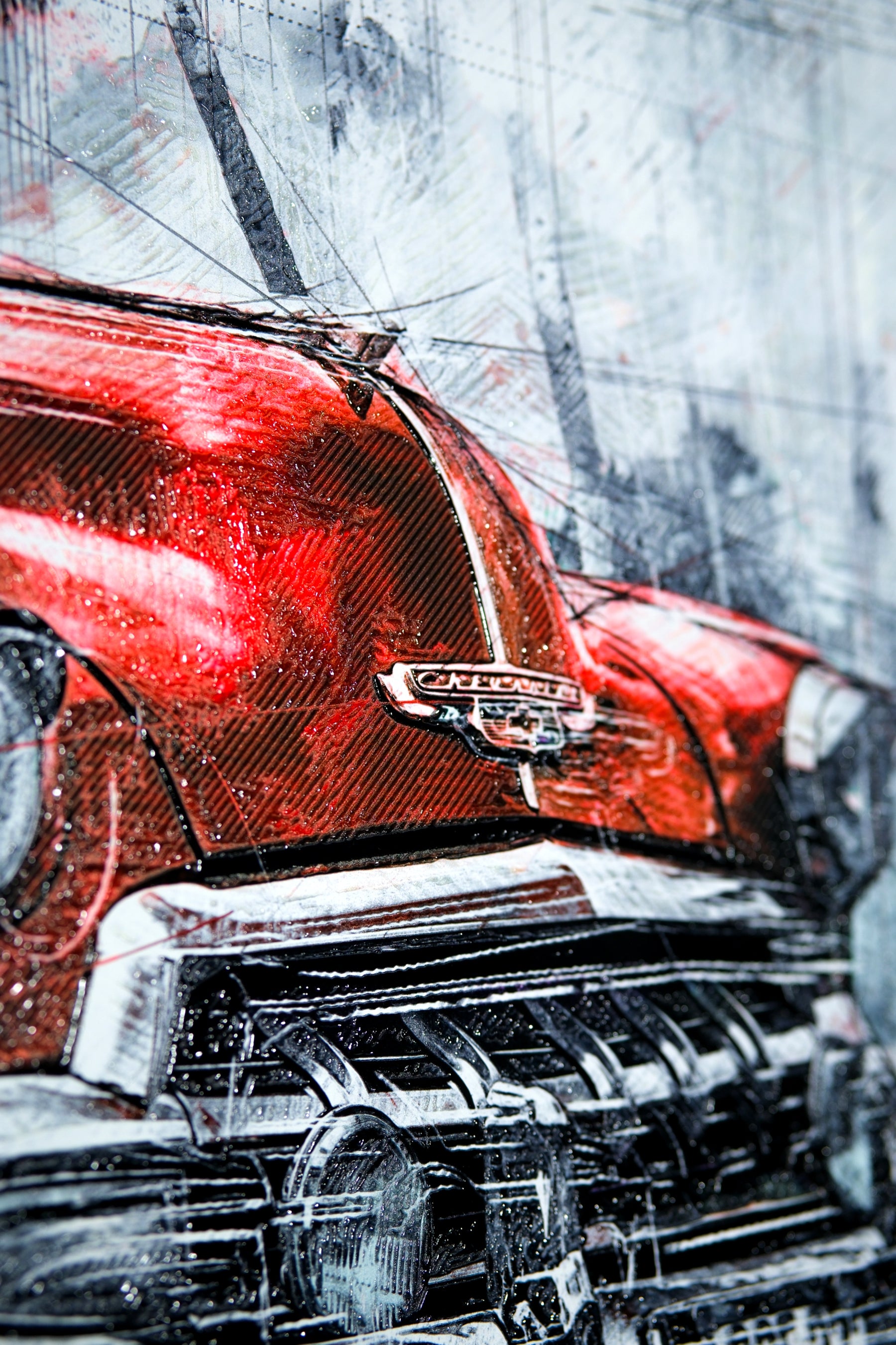 Crimson Chrome Classic — Haptic 3D Embossed + Gloss Lacquer Print