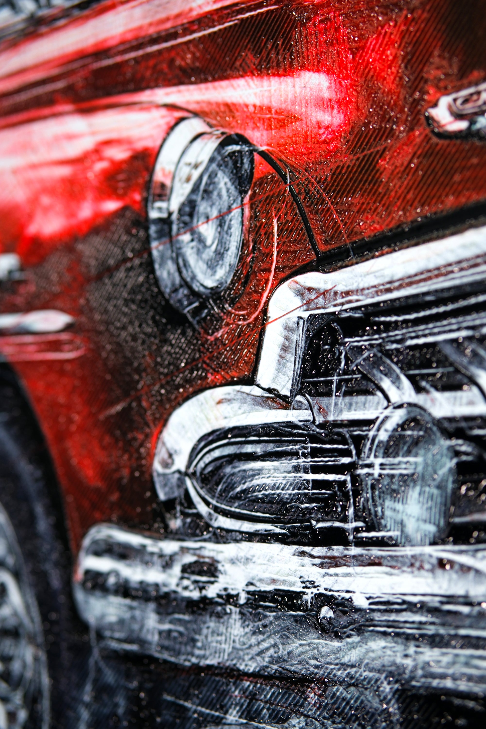 Crimson Chrome Classic — Haptic 3D Embossed + Gloss Lacquer Print