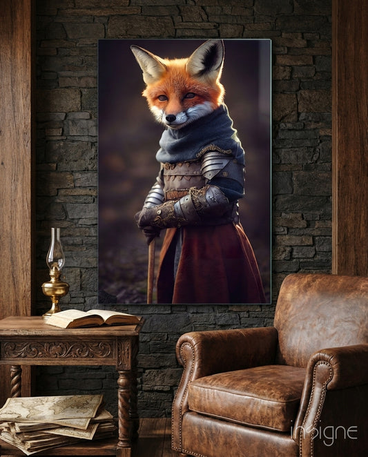 The Fox Glass Wall Art || Designer Collection - Lifestyle preview in a designer interior