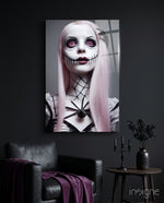 The Puppet Glass Wall Art  || Designer Collection - Lifestyle preview in a designer interior