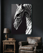 Iron Dragon Glass Art  || Designer Collection - Lifestyle preview in a designer interior