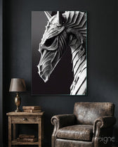 Iron Dragon Glass Art  || Designer Collection - Lifestyle preview in a designer interior