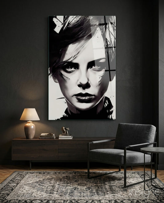 The Bellicose Glass Wall Art || Designer Collection - Lifestyle preview in a designer interior