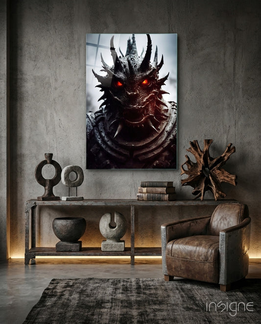 The Beast Glass Wall Art || Designer Collection - Lifestyle preview in a designer interior