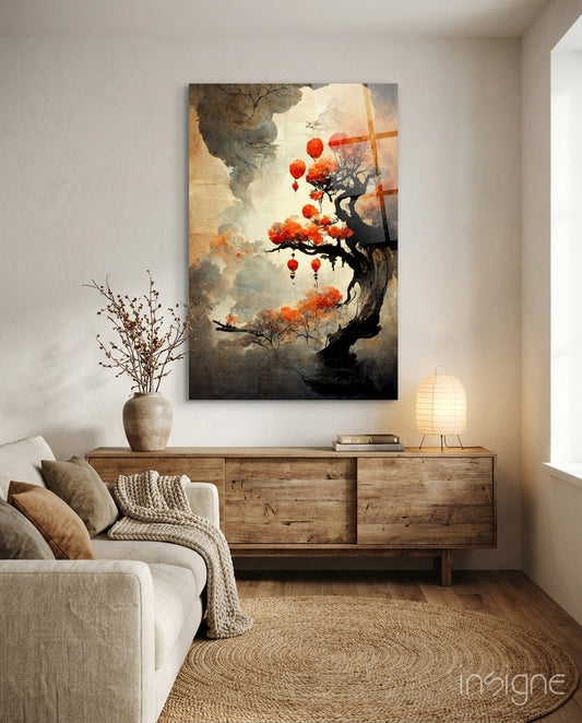 Tree of Hope Glass Art  || Designers Collection - Lifestyle preview in a designer interior