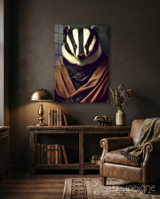 Badger Glass Wall Art - Lifestyle preview in a designer interior