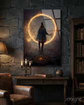 Circle Glass Wall Art || Designer Collection - Lifestyle preview in a designer interior