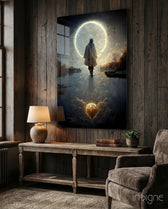 Tranquility Glass Wall Art || Designer Collection - Lifestyle preview in a designer interior