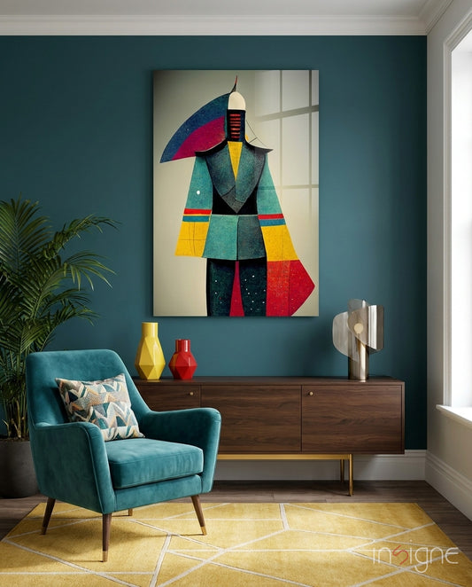 Colored Man Glass Art  || Designers Collection - Lifestyle preview in a designer interior
